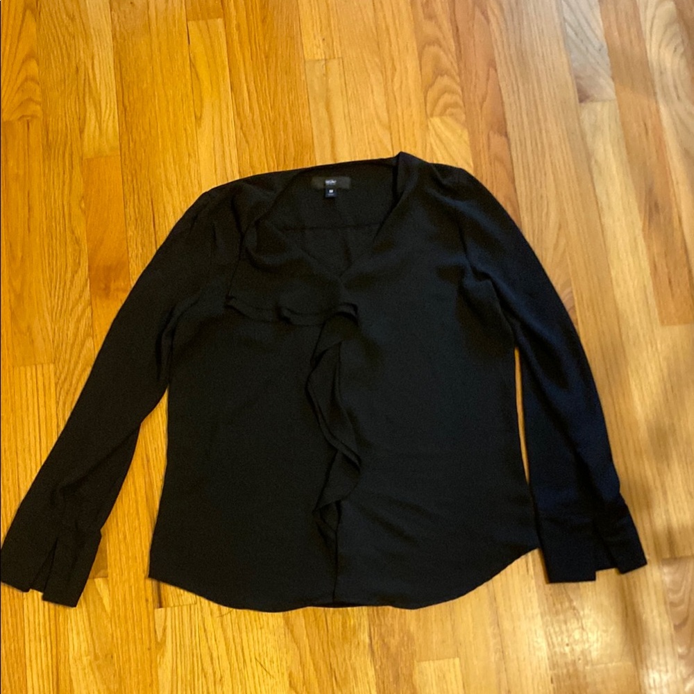 Mossimo Supply Co Black Ruffled Blouse